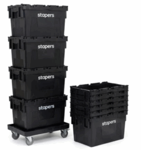 Location caisses déménagement professionnel - Pack PME sur chariots roulants