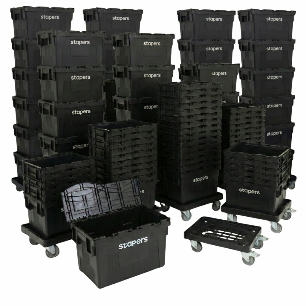 Ensemble des bacs STAPERS pour déménagement sans cartons
